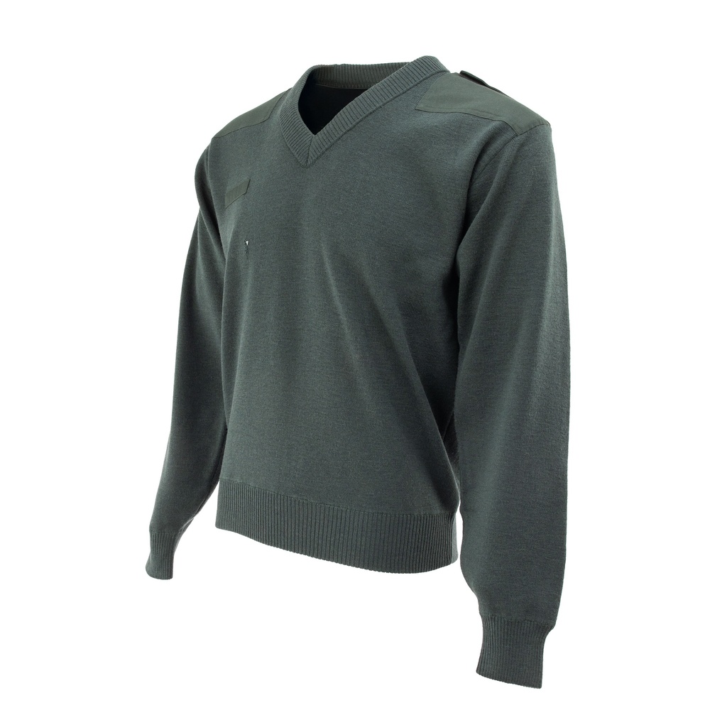 47582_Dutch_Wool_Forest_Green_V-Neck_Commando_Sweater_|_#2_Condition_image3