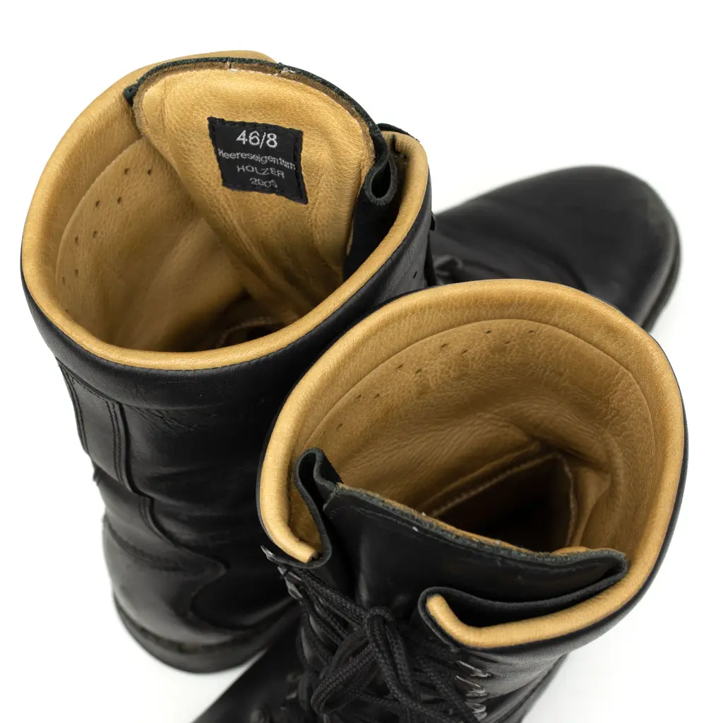 Austrian Alpine Ranger boots — top-down view showing tongue and lining