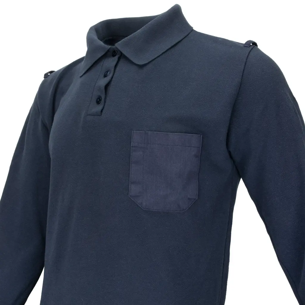 #4569 Dutch Navy Blue Polo Long Sleeve Shirt Used_02.webp