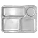 Italian Air Force Stainless Steel 4-Compartment Cafeteria Mess Tray_Used.webp