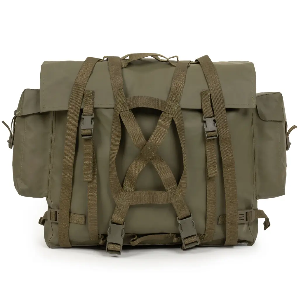 #4723 Swiss M90 OD Rubberized Backpack Used_01.webp