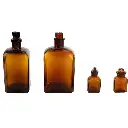 [62217] Czech Glass Square Bottle Set 4pc _ Unissued.webp