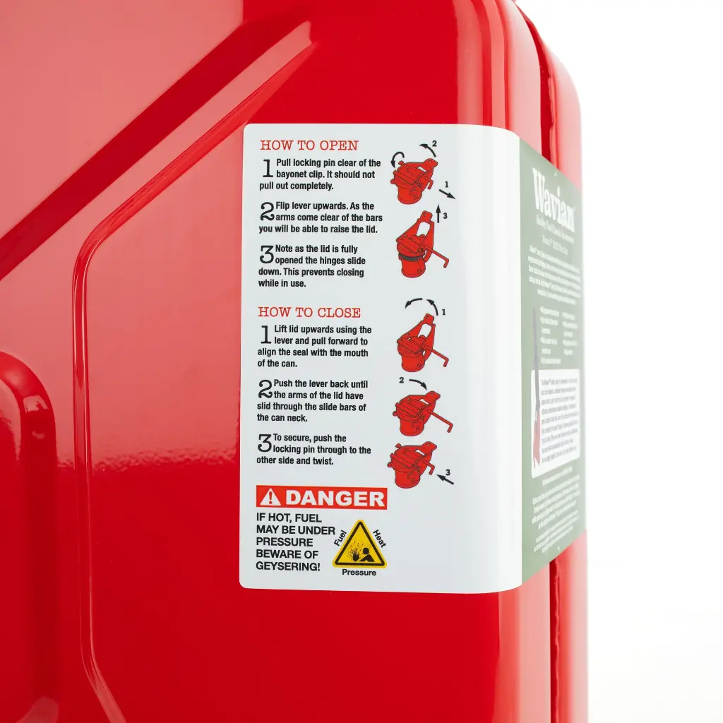 Red 20 Gas Can Label Detail.webp