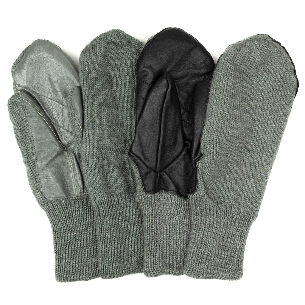 Swiss Wool Mittens w/ Leather Palms | Mixed Colors | Issued