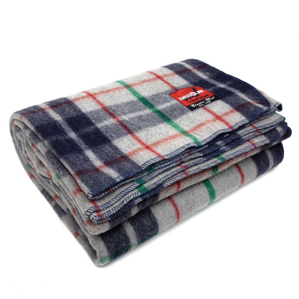 Classic Wool Plaid Blanket | Moonstone