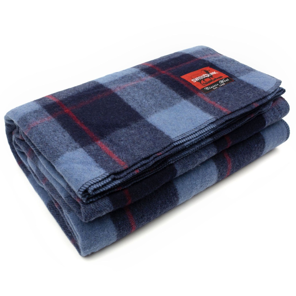 Classic Wool Plaid Blanket | Sky Blue