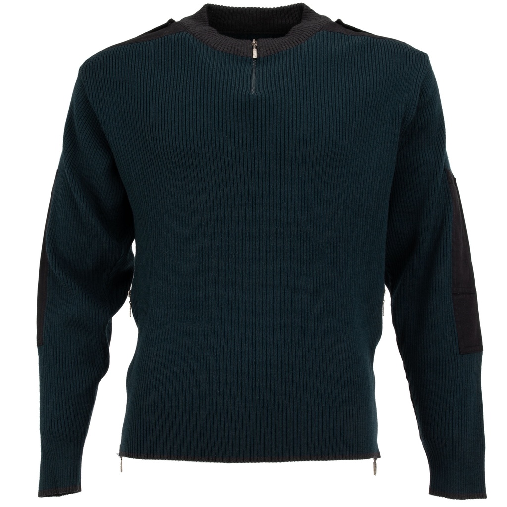 Dutch Commando Emerald Blue Wool Sweater w/ Side Zippers | Issued
