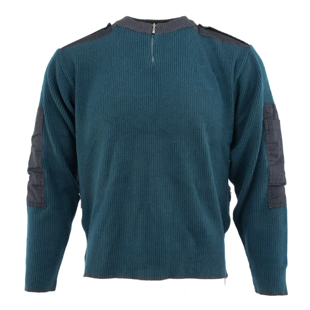 Dutch Commando Emerald Blue Wool Sweater w/ Side Zippers | Issued