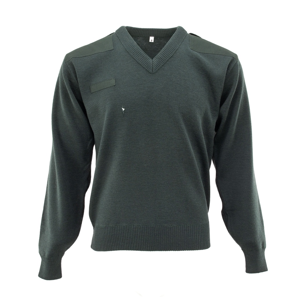 Dutch Wool Forest Green V-Neck Commando Sweater | #2 Condition