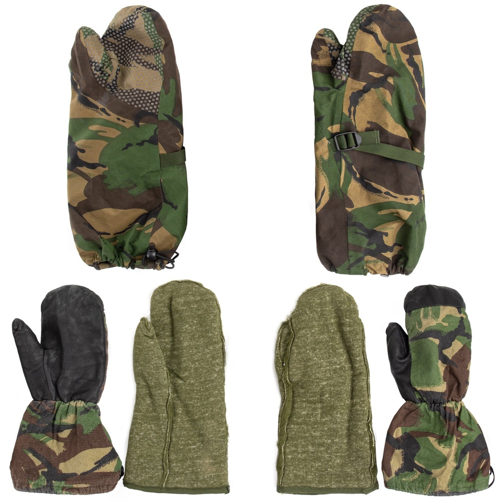 Dutch Army Woodland DPM Extreme Cold Weather Mittens | 3-Piece Set | Issued