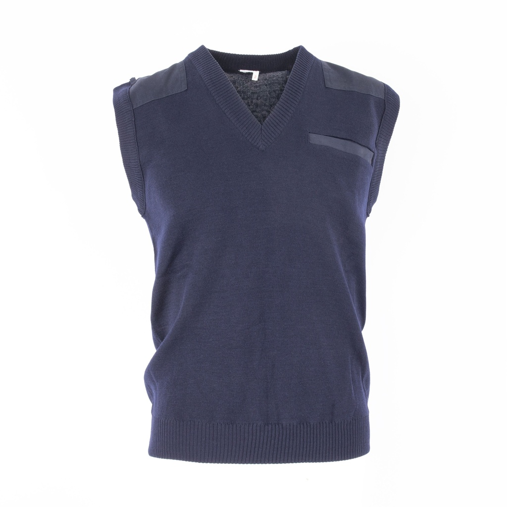 Dutch Navy Blue Wool V-Neck Sweater Vest | Unissued