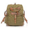 Romanian Army Canvas Backpack w/ Leather Straps | Issued