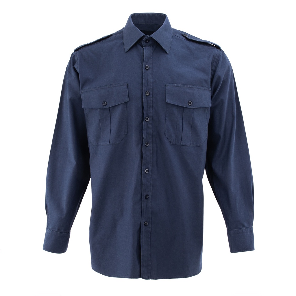 Dutch Army Navy Blue Long Sleeve BDU Shirt | Issued