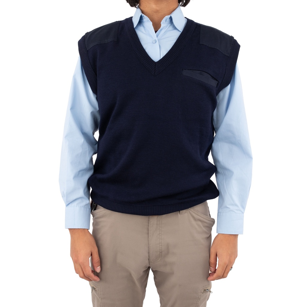 Dutch Navy Blue Wool V-Neck Sweater Vest | Issued