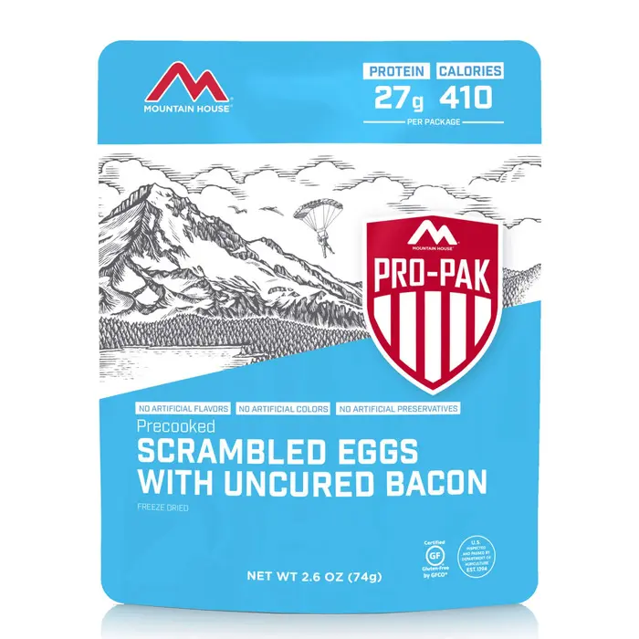 Scrambled Eggs with Bacon | Mountain House Freeze Dried Food ProPak
