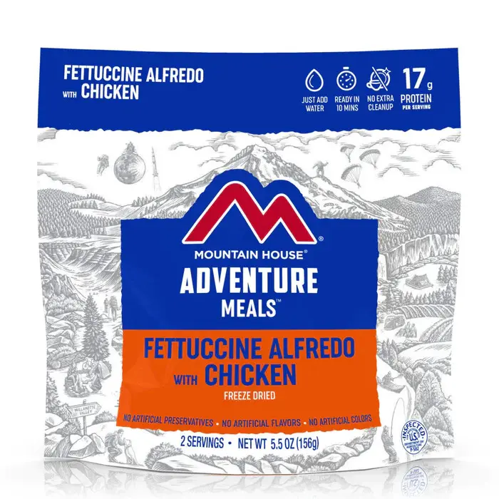 Fettuccine Alfredo with Chicken | Mountain House Freeze Dried Food Pouch