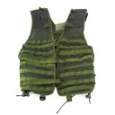 Dutch OD Tactical MOLLE Vest w/ Black Vinyl Shoulder Guards | Issued