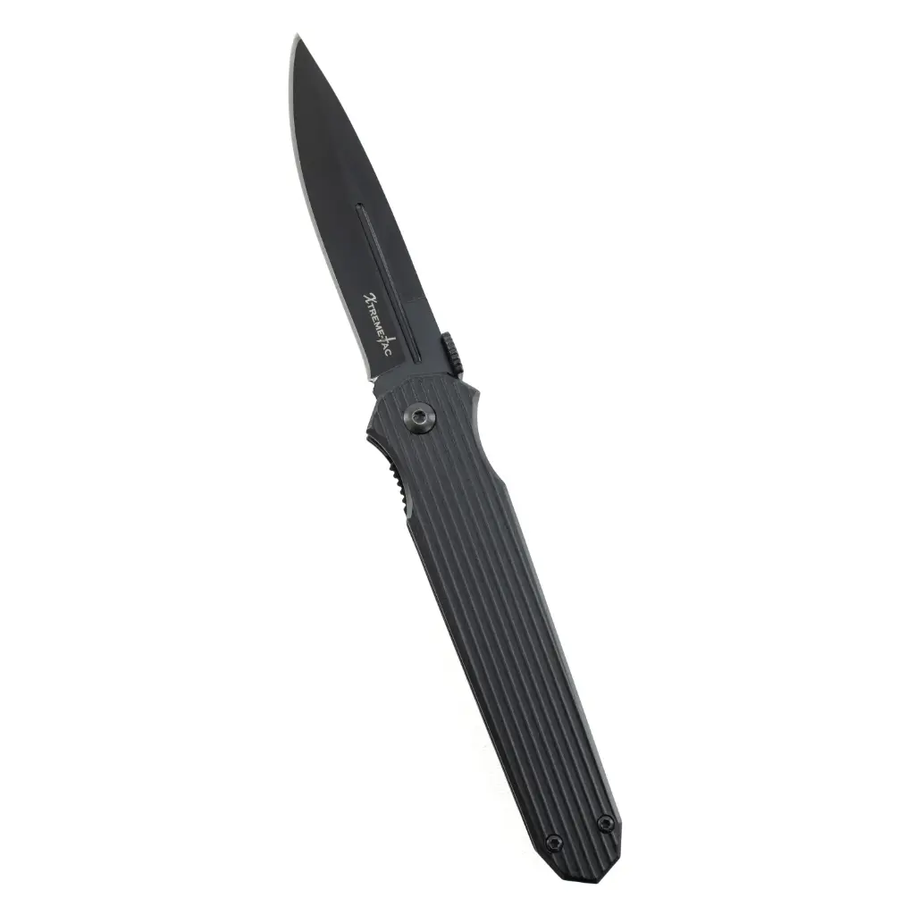 4" Black Shadow Manual Open Folding Knife with Belt Clip | REX