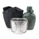 Dutch Canteen w/ Cup & Black MOLLE Pouch | Issued 