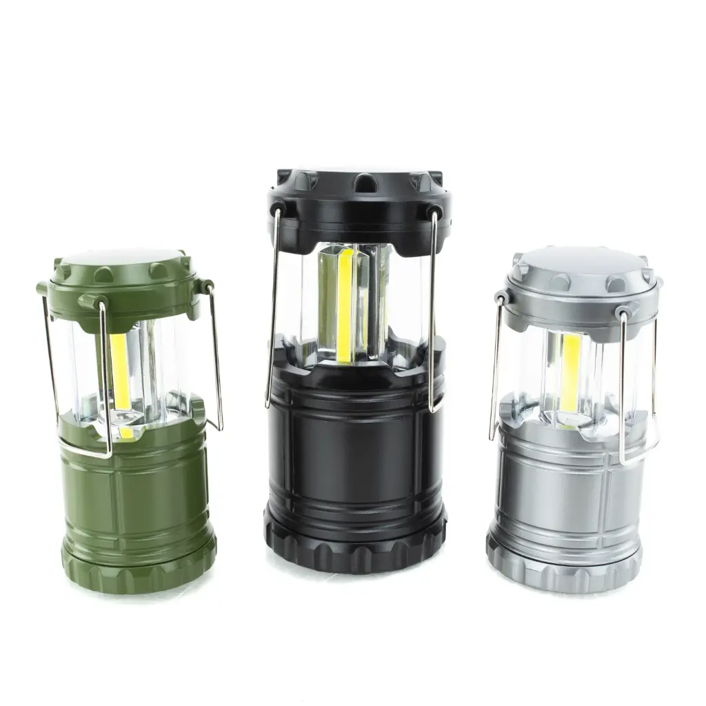 3-Piece Collapsible LED Lantern Set (200/100 Lumen) - Batteries Included