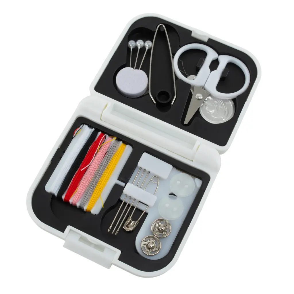 Compact Travel Sewing Kit - White