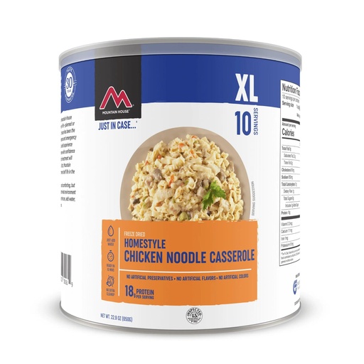 [0030-161] Homestyle Chicken Noodle Casserole | Mountain House Freeze Dried Food Can