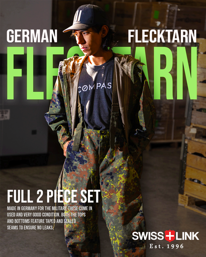 [2159] German Flecktarn Set | Sympatex Jacket & Bib | Issued