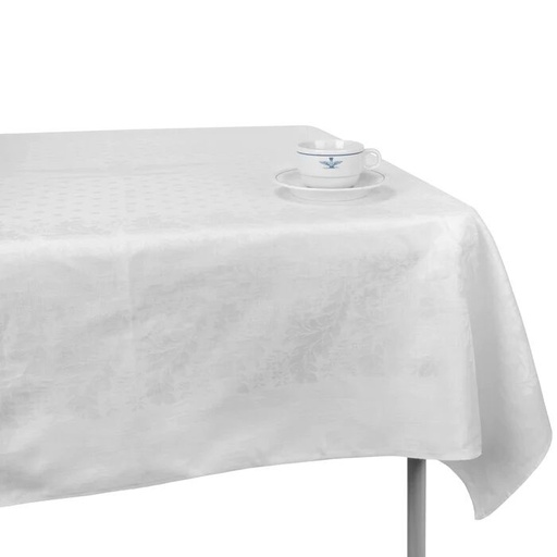 [2740] Italian White Linen Tablecloth | Unissued