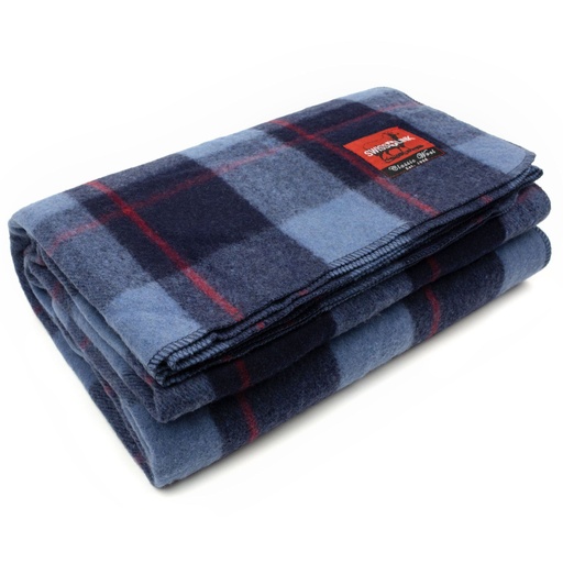 [4110-sb] Classic Wool Plaid Blanket | Sky Blue