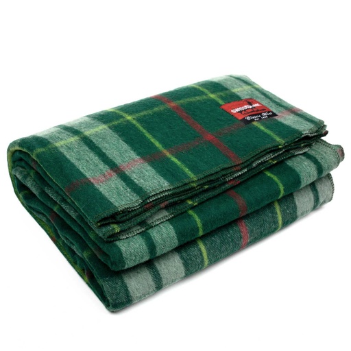 [4111] Classic Wool Plaid Blanket | Emerald Green