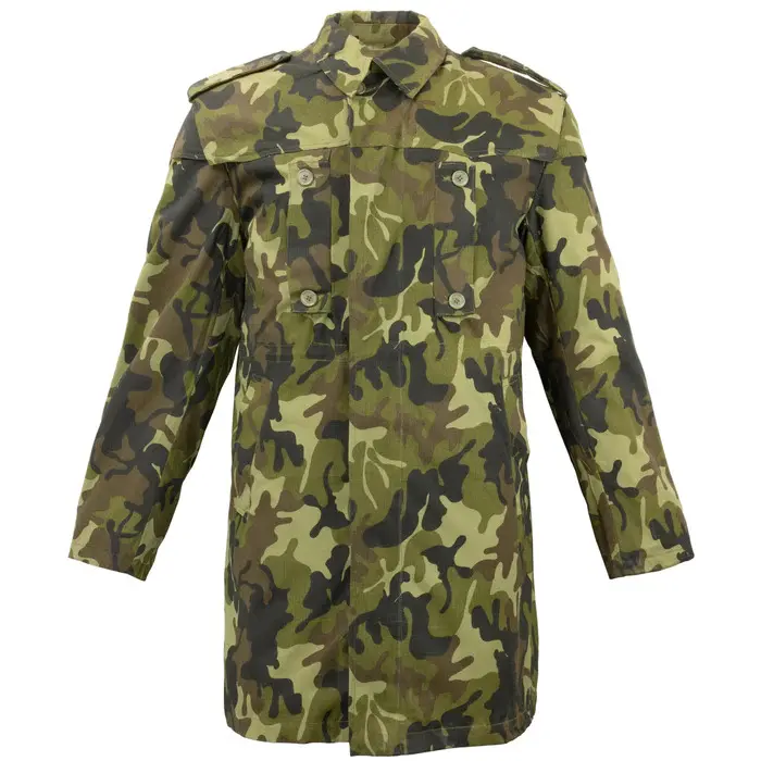 Romanian M90 parka in green leaf-pattern camouflage