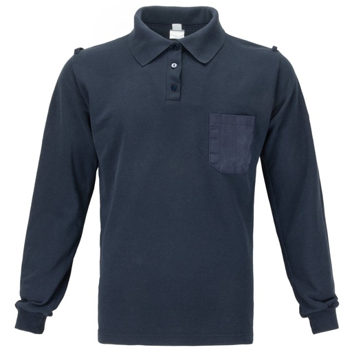 [4569] Dutch Navy Blue Long Sleeve Polo Shirt w/ Pocket | Issued