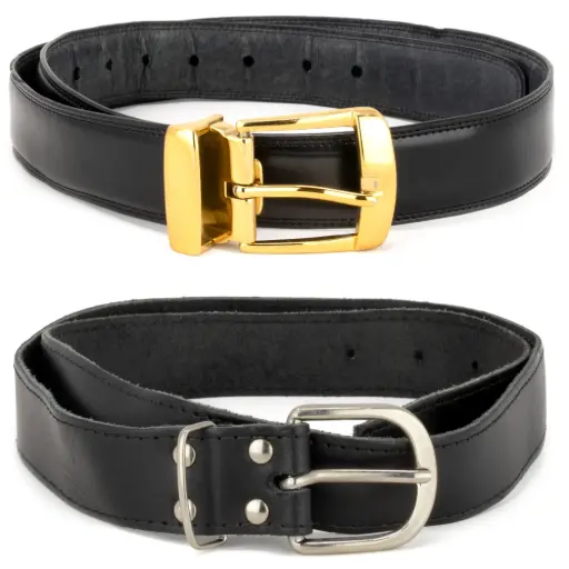 [4636LK] Dutch Army Black Leather Belt | Issued
