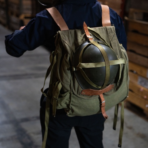[4800] Romanian Military Canvas Backpack w/ Helmet Straps | Issued