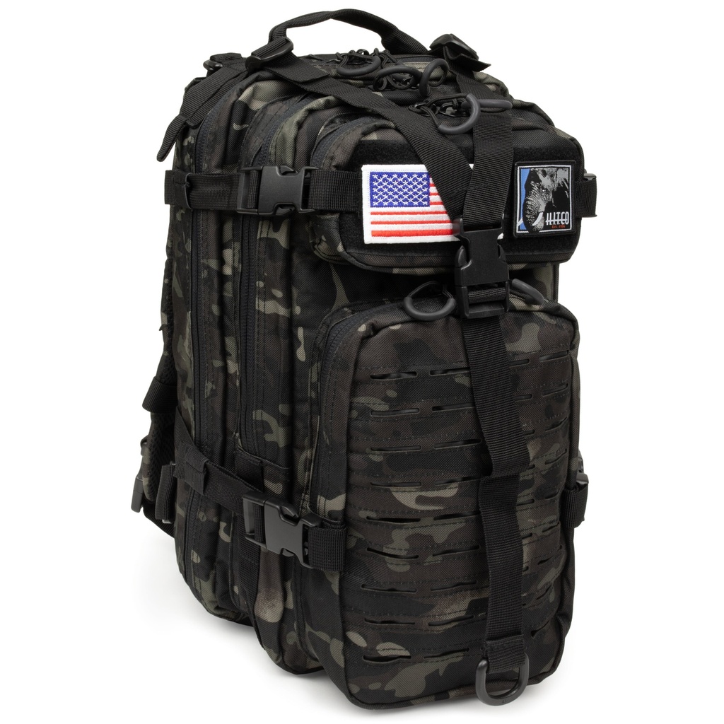 HITCO™ Assault Pack | MOLLE Backpack | Black Camo | Swiss Link
