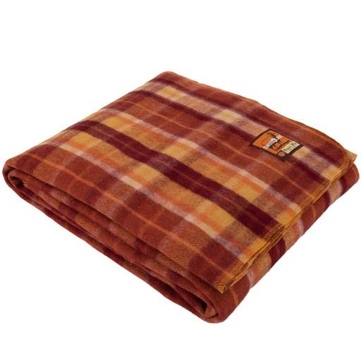 [5003] Pumpkin Spice Plaid Classic Wool Blanket |  Café Edition