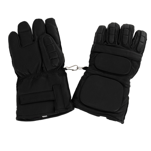 [56830] Belgian Black Leather Padded Riot Gloves | Unissued
