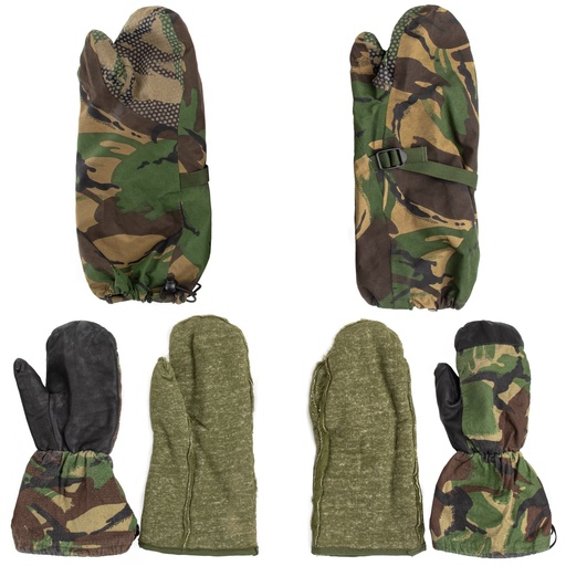 [56850] Dutch Army Woodland DPM Extreme Cold Weather Mittens | 3-Piece Set | Issued