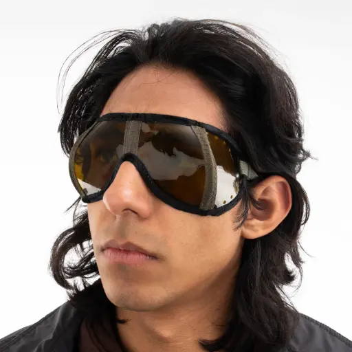 [57905] German Folding Goggles w/ Yellow Lenses | Issued