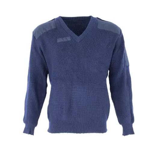 [63625] Dutch Cobalt Blue V-Neck Commando Sweater | Issued