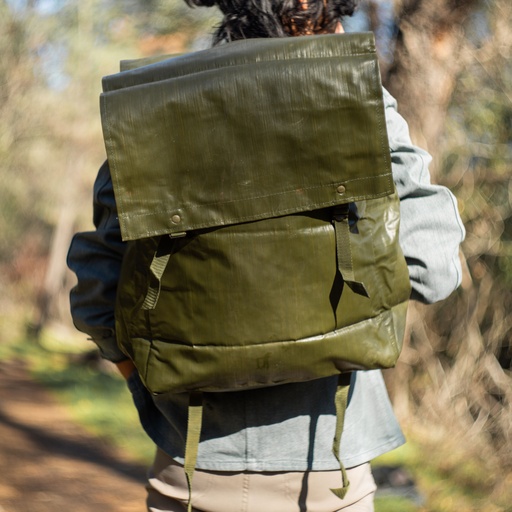 [876] Czech Army Rubberized Vinyl Backpack | Unissued