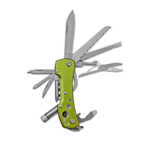 [AC2581] 11-in-1 Green Pocket Knife Multi-Tool | Munkees
