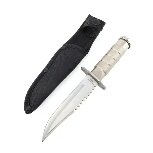 [HK 256-85BK] 8.5" Survival Knife w/ Compass & Kit | RTEK