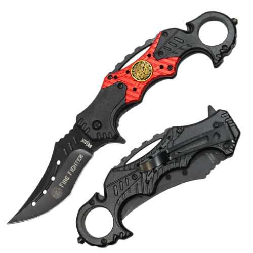 [RT 4501-FF] 5" Fire Fighter Servicemen Assist-Open Karambit Tactical Rescue Knife | Rtek
