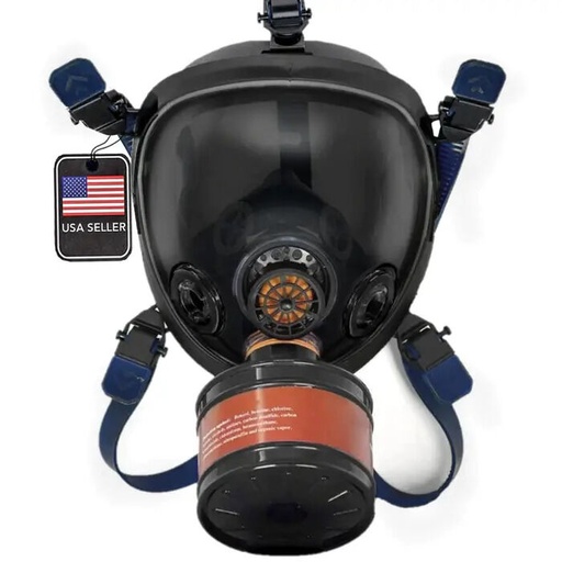 [ST-100X-SB] Full Face Survival Respirator Gas Mask w/ Organic Vapor & Particulate Filtration | Parcil Safety