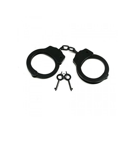 [HC 4508-BK] Black Double Lock Chain Handcuffs