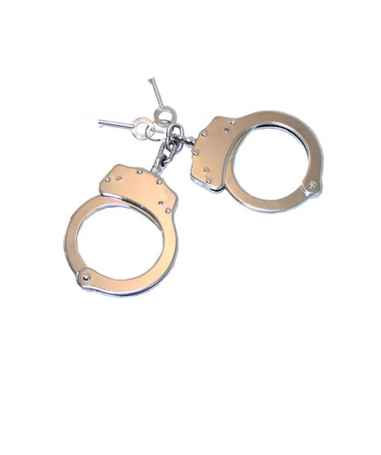 [HC 4508-SL] Silver Double Lock Chain Handcuffs