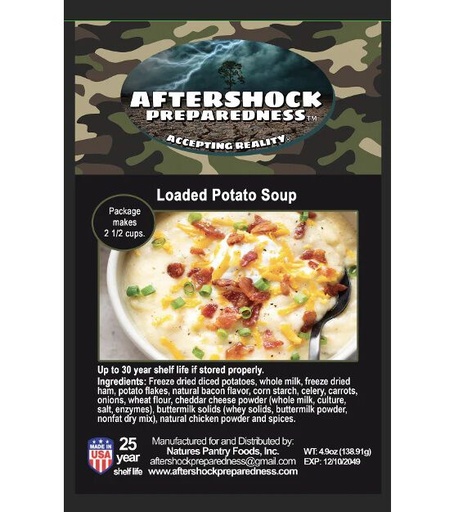 [8026] Loaded Potato Soup | 1 Pouch | Aftershock Preparedness