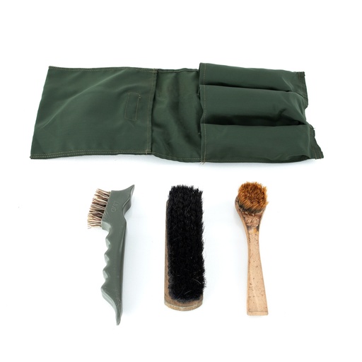 [636138] Dutch Assorted OD Shoe Polishing Kit Complete w/ Bag | Issued