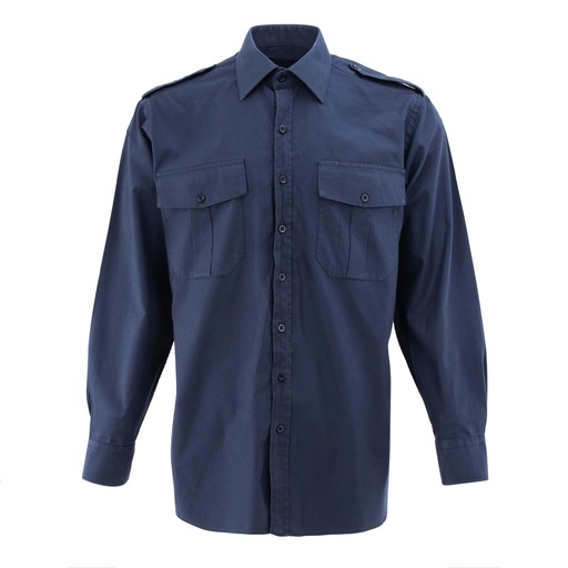 [4765] Dutch Army Navy Blue Long Sleeve BDU Shirt | Issued